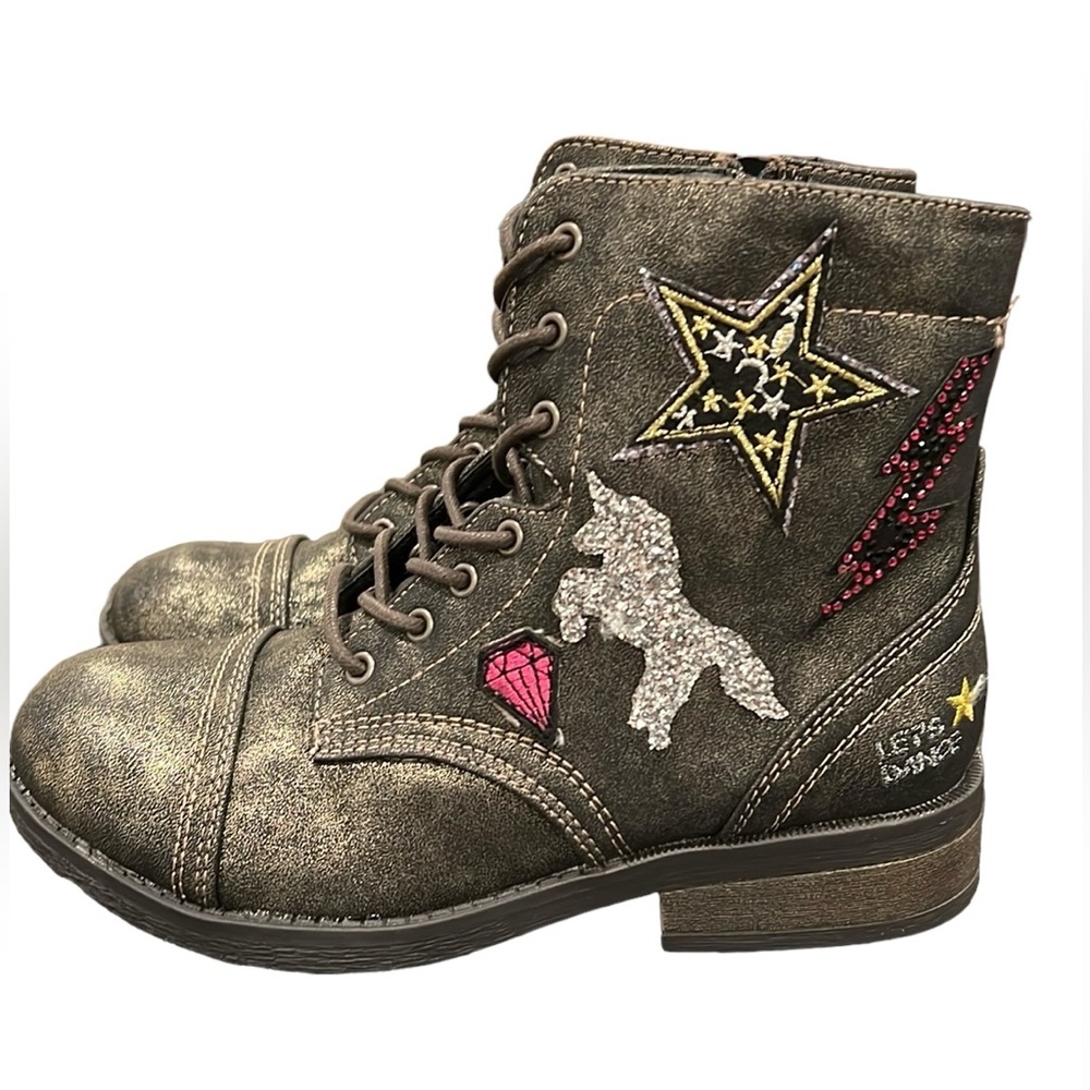 Justice Girls Zip Up Ankle Boots Let’s Dance Size 6
